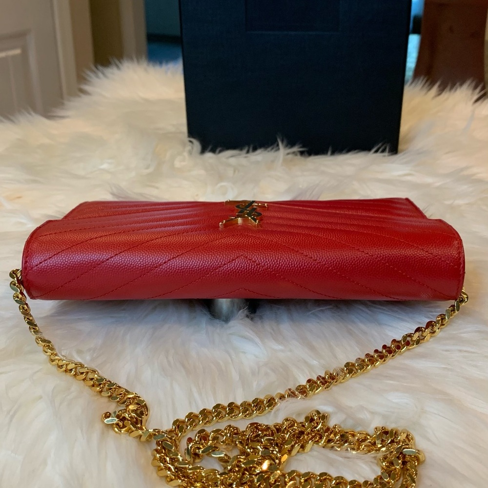 SOLD! YSL Grain de Poudre Wallet on Chain - Picture 6 of 14